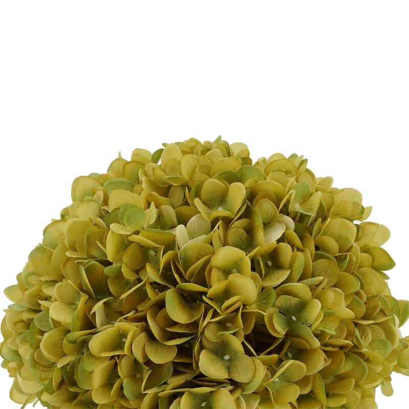 Faux Hydrangea in Grey Washed Wood Cube Planter