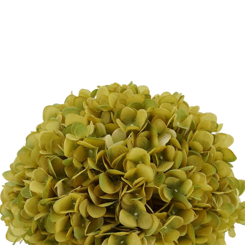 Faux Hydrangeas in Grey Wood Washed Ledge Planter