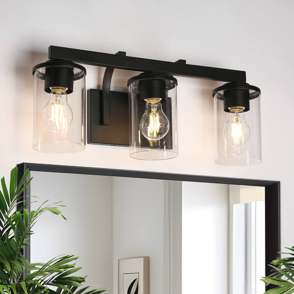 Fora Modern Farmhouse 3/4-Light Bathroom Vanity Lights Glass Wall Sconces