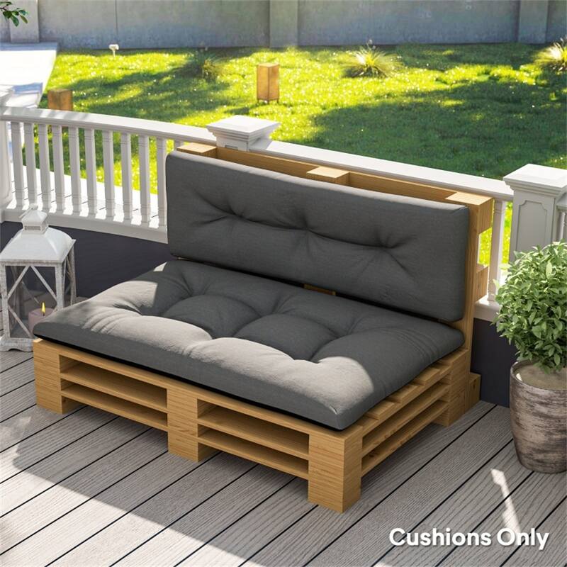 Two Piece Outdoor Indoor Bench Cushion Set Seat and Back 47 Inch Polyester Tufted Cushions - 47.2" L x 30.3" W x 3.9" H