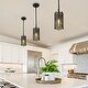 preview thumbnail 6 of 10, Tifany Black Modern 1-Light Cylinder Colored Glass Small Kitchen Island Pendant Lights - D4.5"* H8.5"