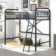 preview thumbnail 1 of 6, Metal Loft Bed with Innovative Space Saving Design (Twin Size)