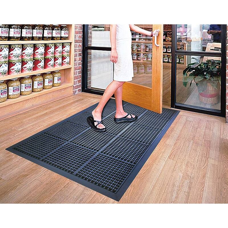 Glossy bubbles top anti-fatigue 100% Rubber Cushion mat