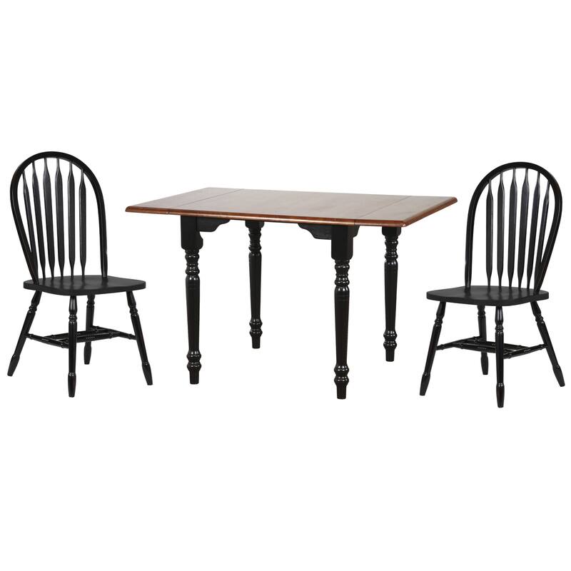 Extendable Dining Set 34-48" Rectangular Table with 4 Arrowback Chairs
