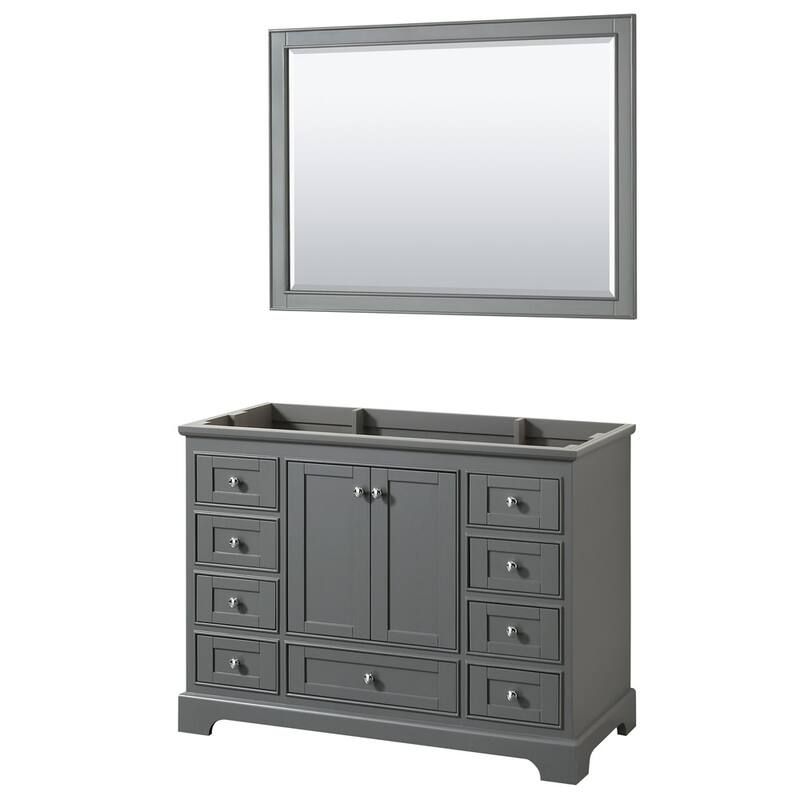 Wyndham Collection Deborah 47-1/4" Free Standing Single Wood Vanity - Dark Gray / Polished Chrome Hardware