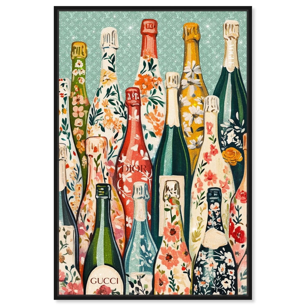 Floral Collection Bottles II Canvas by Art Remedy