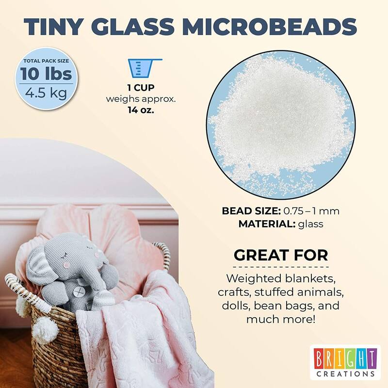 Tiny Weighted Beads for Stuffed Animals, Glass Microbead Filler for