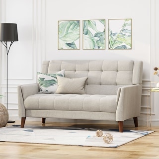 Candace Mid-century Modern Fabric Loveseat by Christopher Knight Home