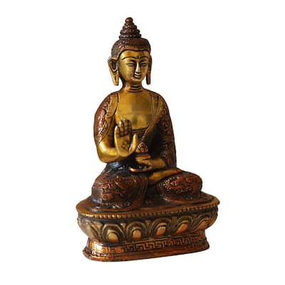 Cottage Handicraft ,Buddha with Free Elephant Gift - 12 cm x 7 cm x 17 cm