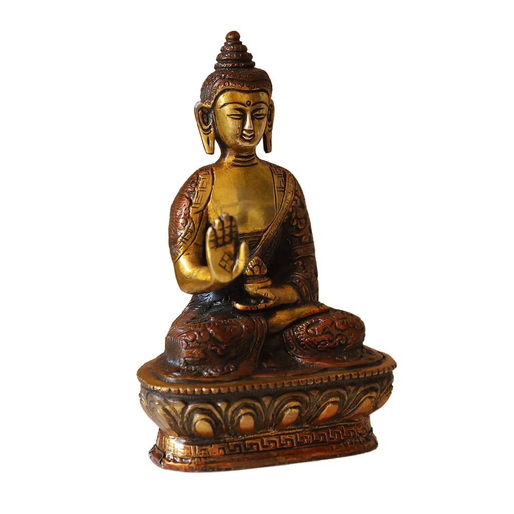 Cottage Handicraft ,Buddha with Free Elephant Gift - 12 cm x 7 cm x 17 cm