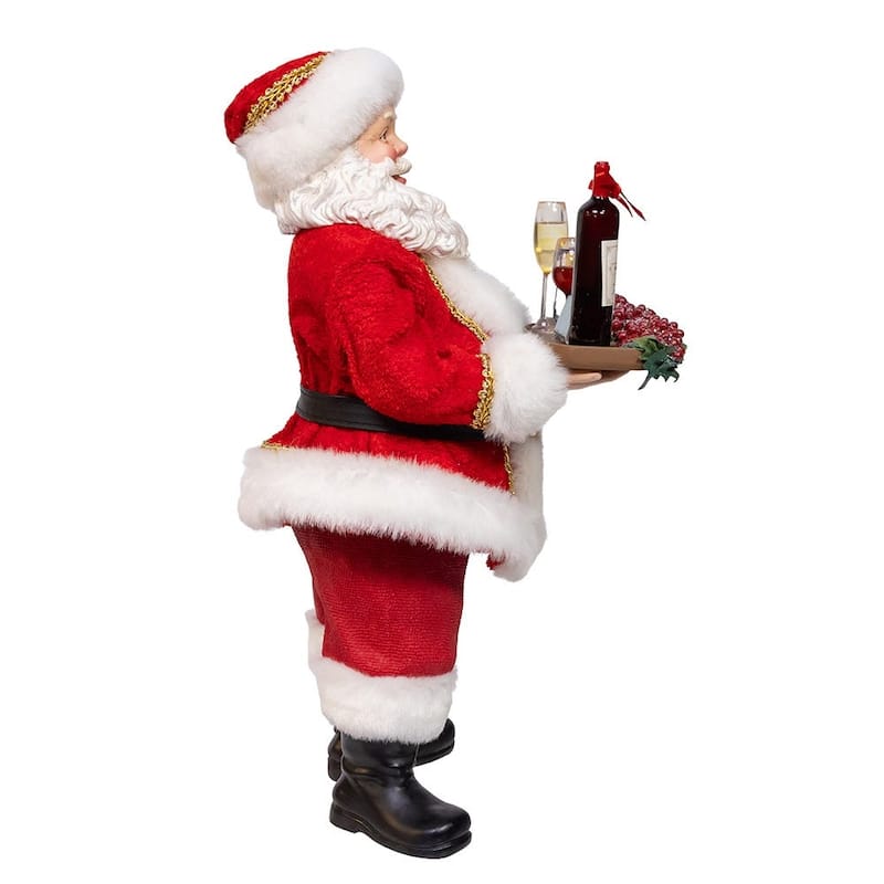 Kurt Adler 10.5-Inch Fabriche Wine Santa