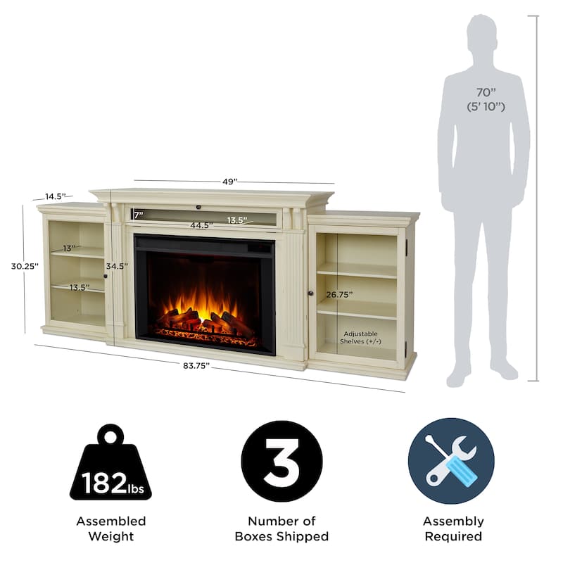 Tracey 84" TV Stand Electric Fireplace by Real Flame
