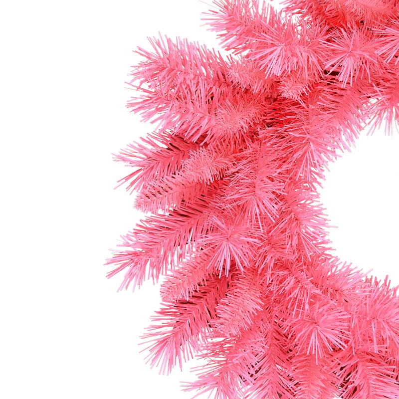 Puleo International 9' x 10" Artificial Pink Round Valley Pine Garland