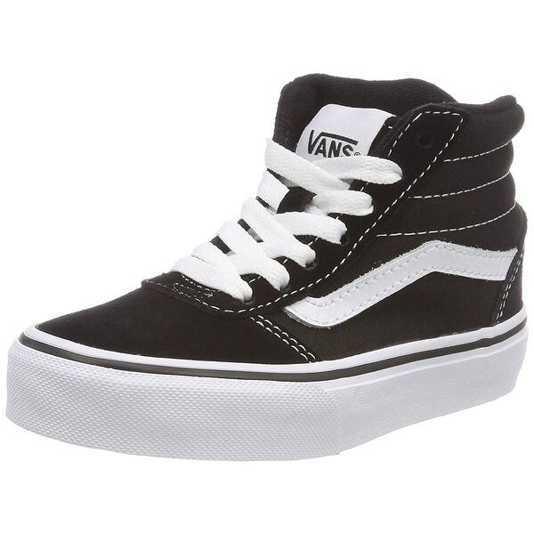 Shop Black Friday Deals On Vans Ward Hi Round Toe Canvas Skate Shoe Black White Size 7 Big Kid M Overstock 25877911
