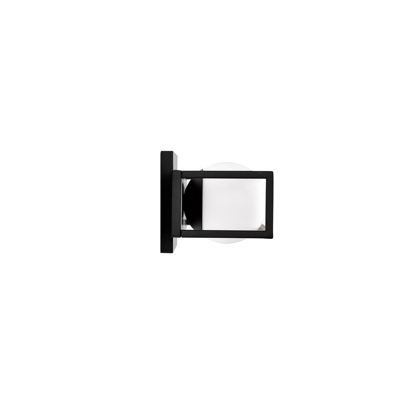 Jenkins 16 Inch 2 Light LED Vanity Matte Black with Frosted Glass