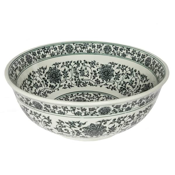 slide 2 of 7, Eden Bath Black Ming Dynasty Decorative Porcelain Sink