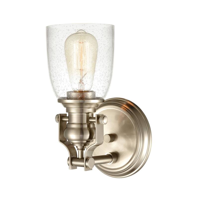 Elk Home Chadwick Satin Nickel With Seedy Glass 1 Light Vanity Light