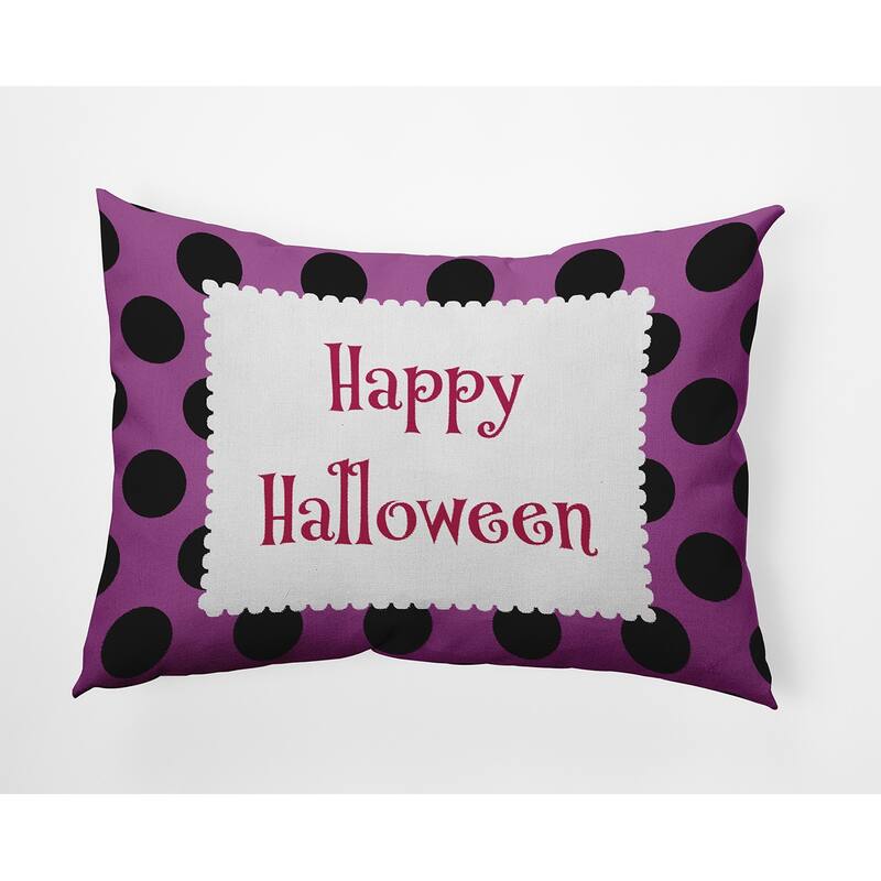 Halloween Happy Halloween Dots Accent Pillow - Orchid - 14" x 20"