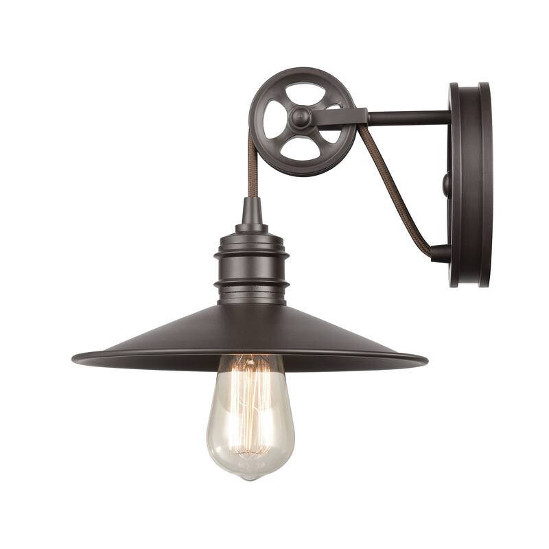 Elk Home Spindle Wheel Oil Rubbed Bronze Metal 1 Light Vanity Light