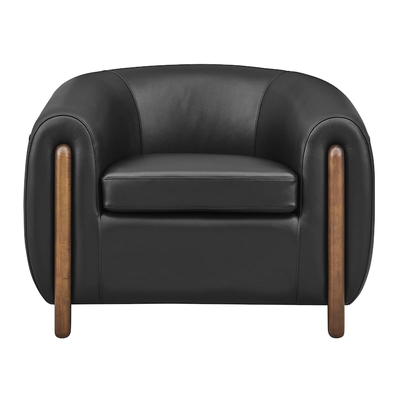 NPD Furniture Cordelia 38" W Top Grain Leather Club Chair