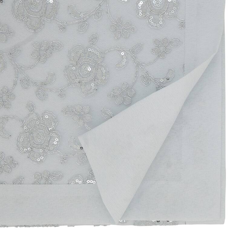 Embroidered Table Runner With Floral Design