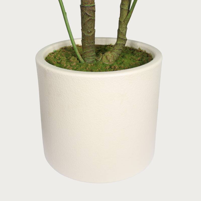 30" Artificial Tropical Alocasia Leaf Plant With White Pot 2pc/set