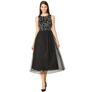 tulle midi dress black
