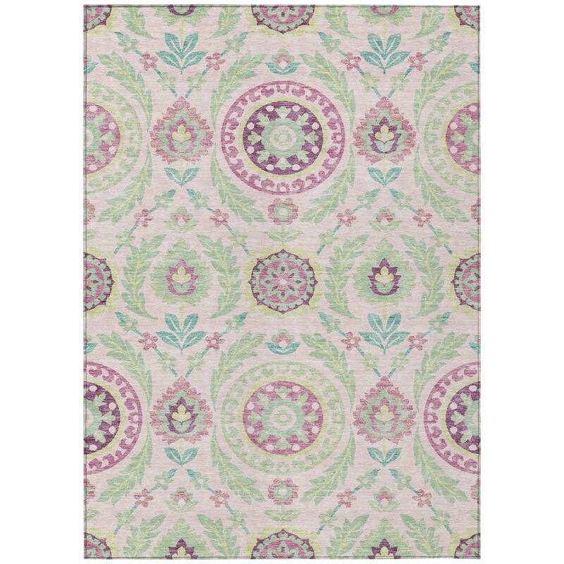 HomeRoots Floral Transitional Rectangle Outdoor Rug