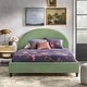 preview thumbnail 3 of 13, angelo:HOME Ava Mid-Century Upholstered Queen Platfom Bed Seagrass Green