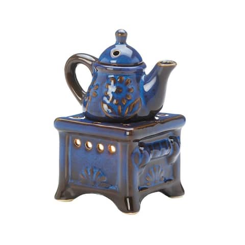 Vintage Blue Teapot Stove Oil Warmer