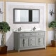 preview thumbnail 2 of 33, Vanity Art 60" Double Sink Bathroom Vanity Set with Engineered Marble Top and Free Mirror