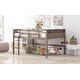preview thumbnail 4 of 6, Natural Full Size Solid Pine Wood Loft Bed with Hanging Clothes Racks, Guardrail