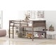 preview thumbnail 4 of 6, Natural Wood Full Size Loft Bed with Hanging Clothes Racks