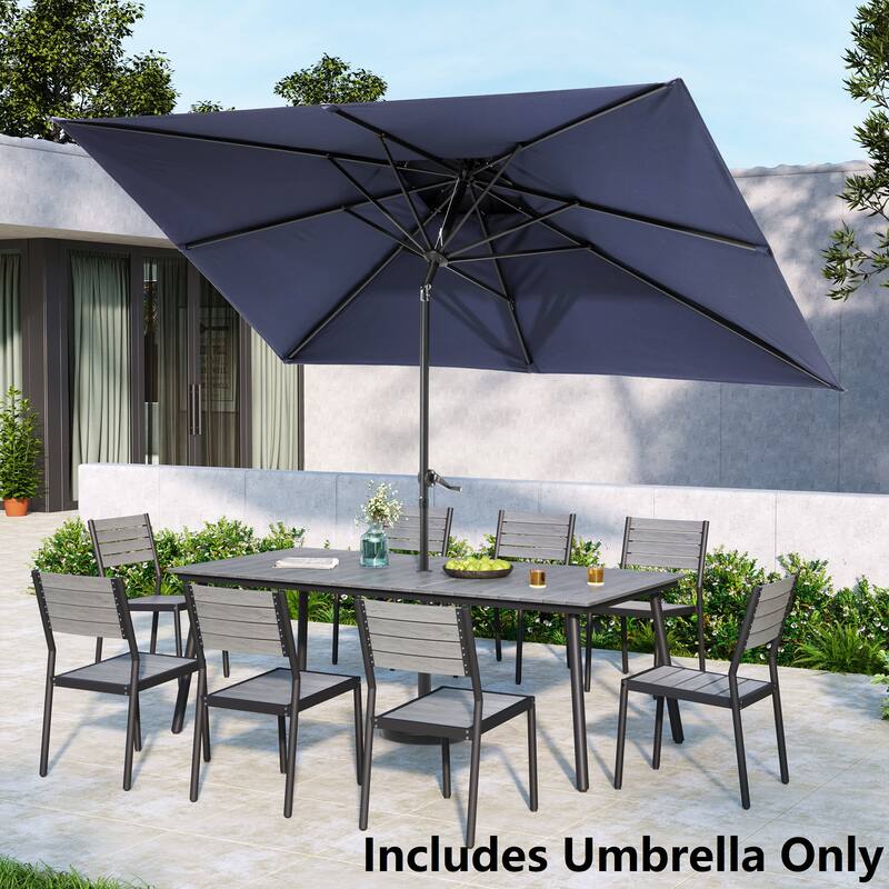 Pellebant 9 x 5 Ft Outdoor Double Top Market Umbrella
