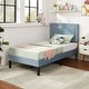 preview thumbnail 40 of 70, Kids Bed Frame, Height Adjustable Upholstered Bed, Twin Size Bed Set of 2