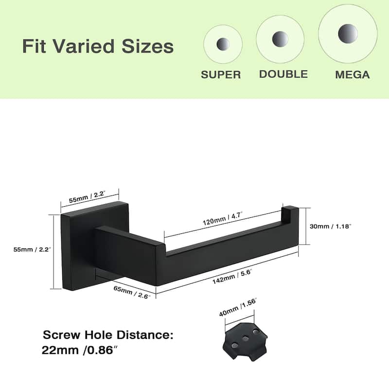 Bathroom Wall-Mount Single Post Toilet Paper Holder Tissue Roll Holder