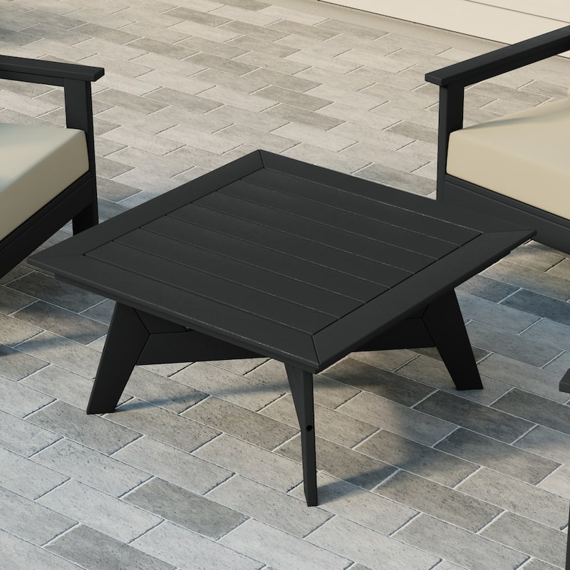 Polytrends Birchwood All Weather HDPE Outdoor Patio 37 Inch Square Conversation Table