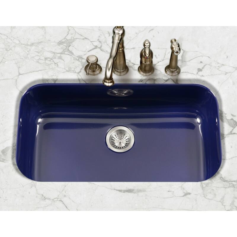 Houzer Porcela 30-9/10" Single Basin Undermount Porcelain Enameled