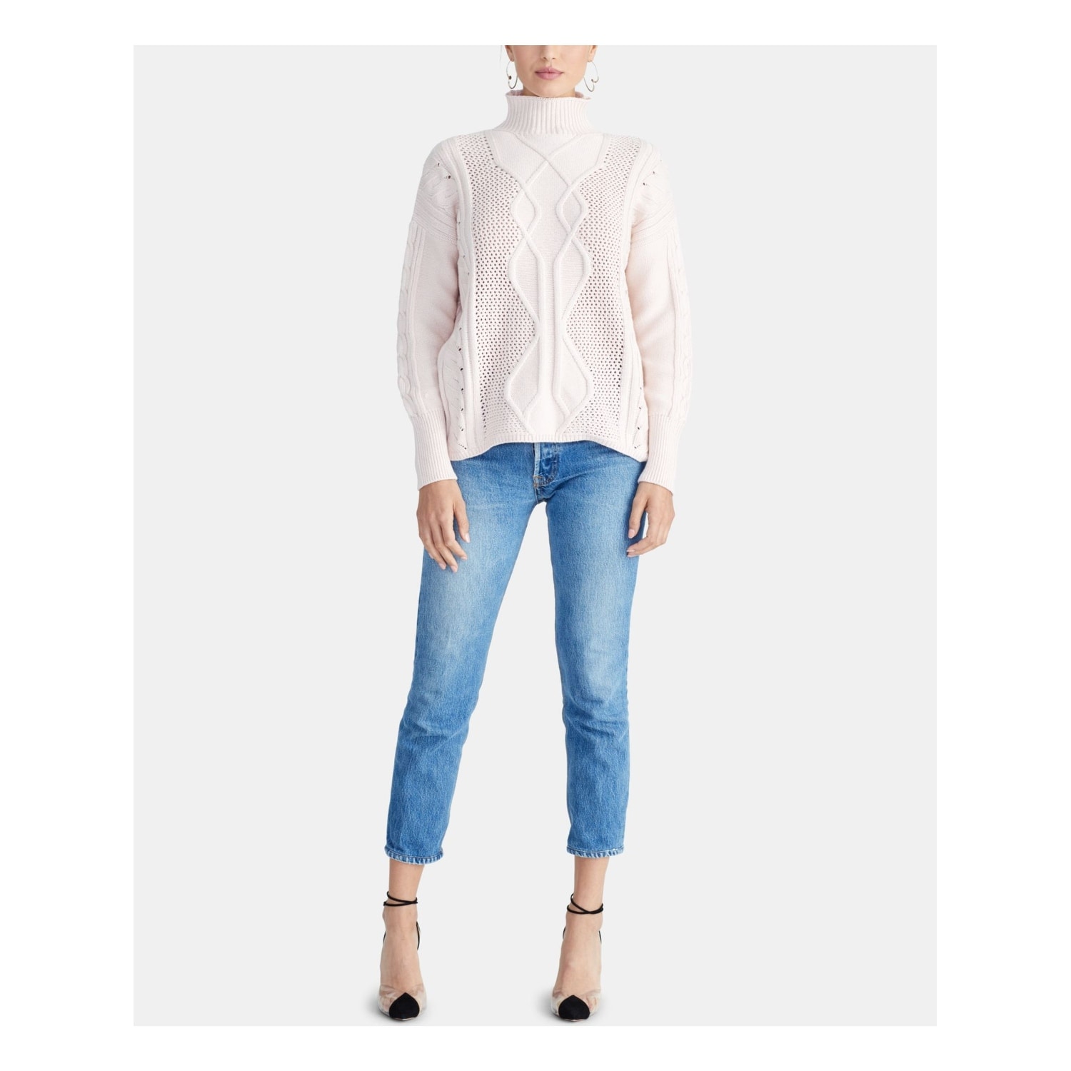 M RACHEL ROY Womens Pink Long Sleeve Crew Neck Blouse Evening Top Size