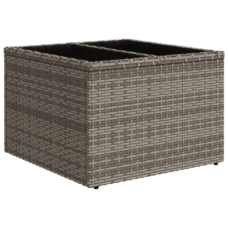 vidaXL Patio Sofa Set with Cushions Outdoor Furniture 8 Piece Poly Rattan - 21.7 x 24.4 x 27.2