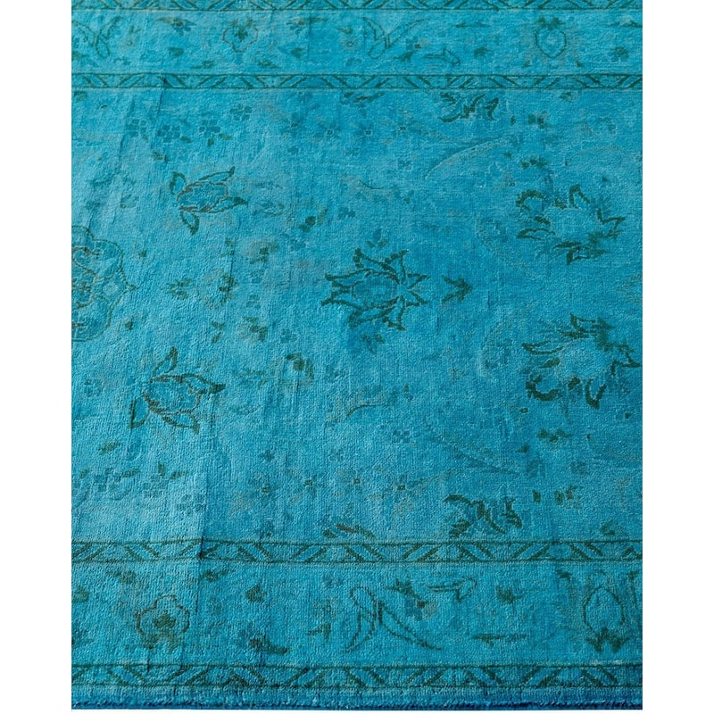 Fine Vibrance, One-of-a-Kind Hand-Knotted Runner Rug - Blue, 2' 6" x 10' 3" - 2' 6" x 10' 3"