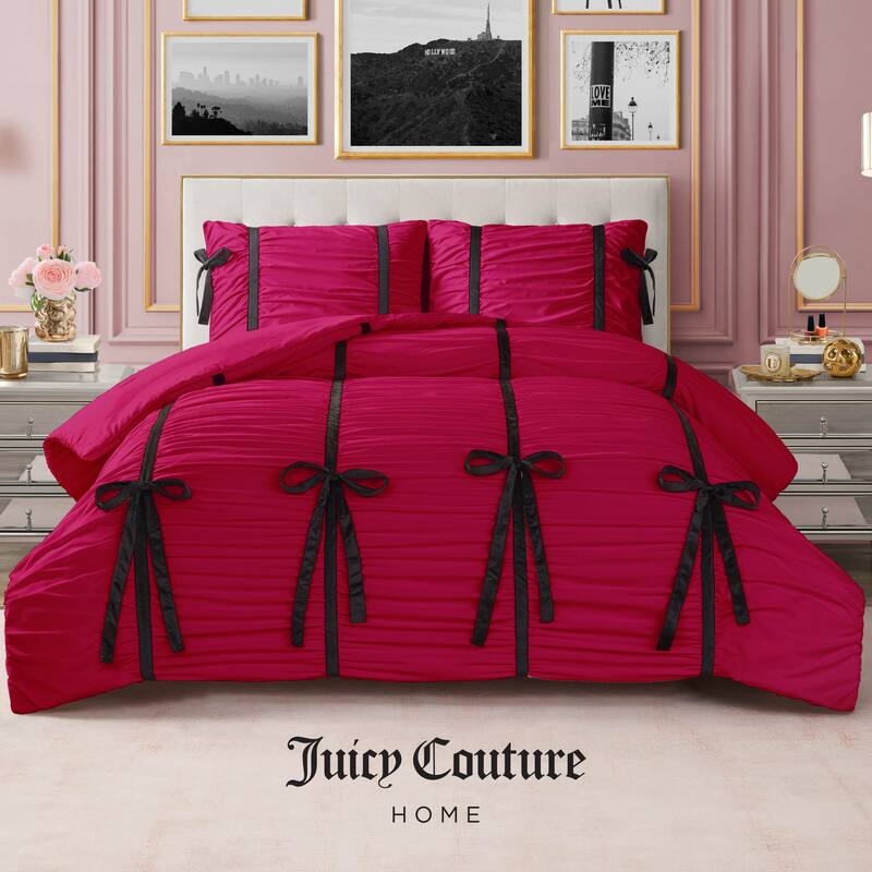 Juicy Couture Amelie Bows Ruched Comforter Sets
