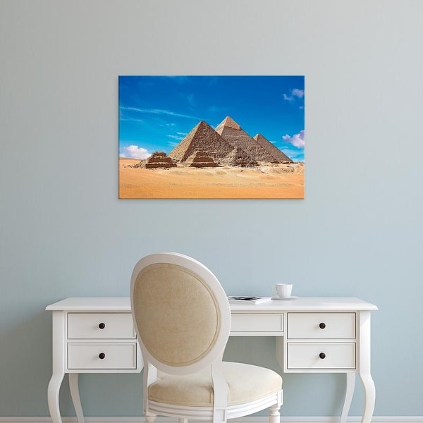 Easy Art Prints Miva Stock's 'View Of All Three Great Pyramids' Premium Canvas Art