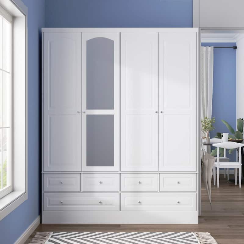 78.7"H Combo Twin Wardrobe Set Elegance Meets Utility Armoires Closet