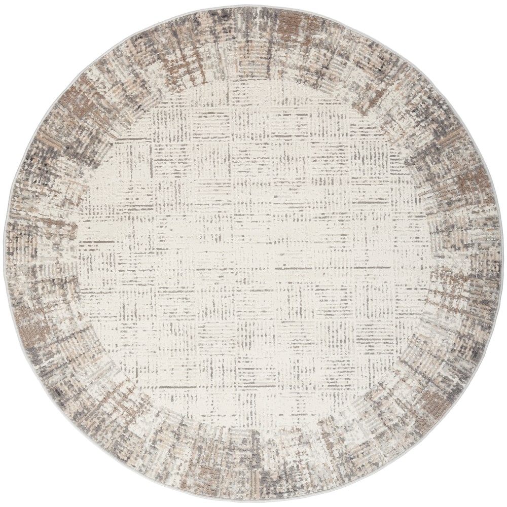 Nourison Elation Abstract Modern Ivory Grey Area Rug