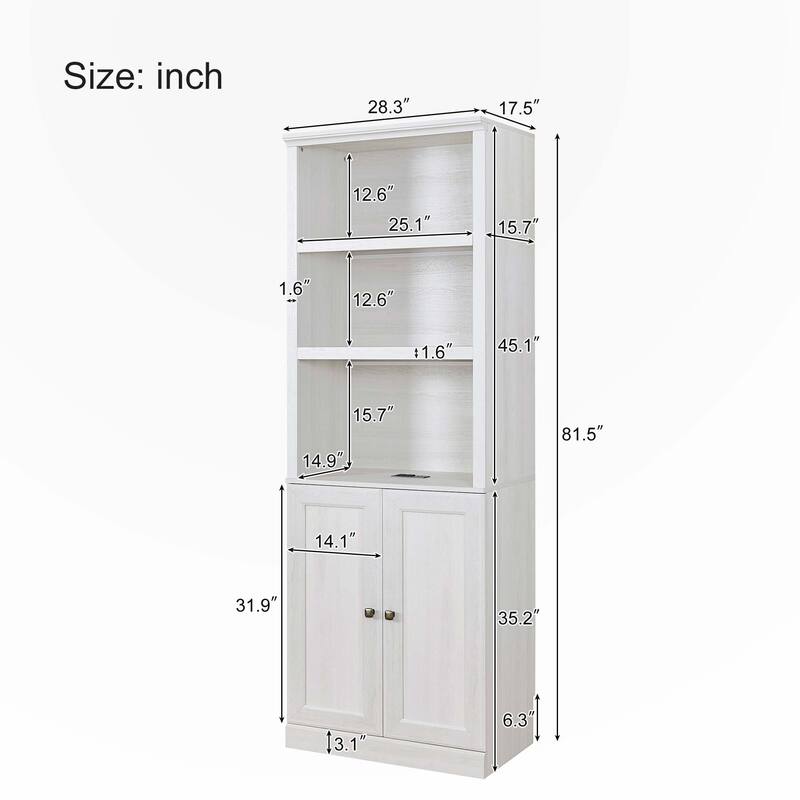 Queen Size Murphy Wall Bed with 1 Side Cabinet Storage Shelf