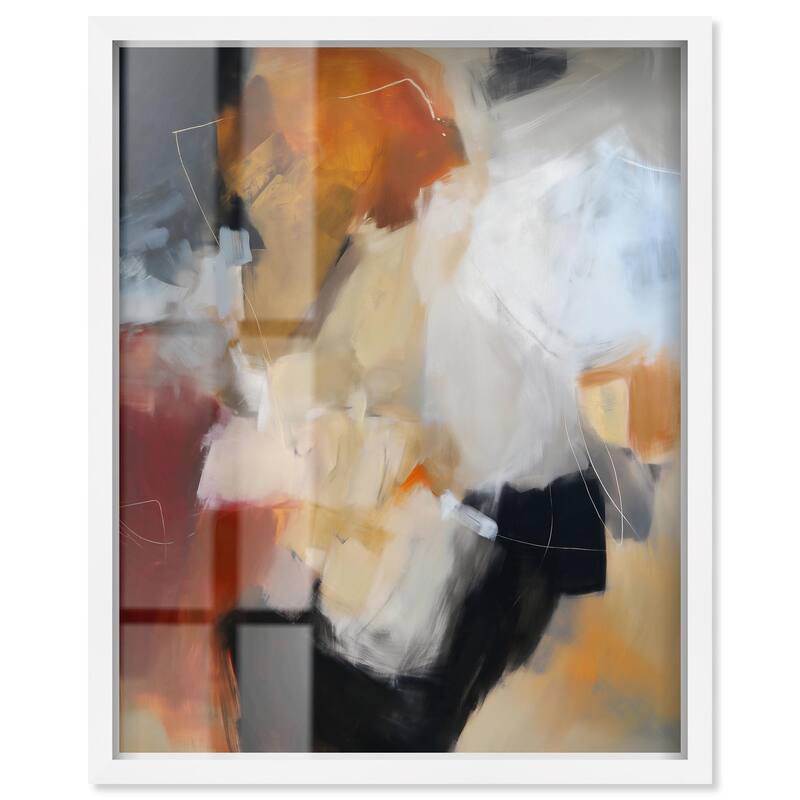 Earth and Fire II Shadowbox by Art Remedy - White - 24" x 30"