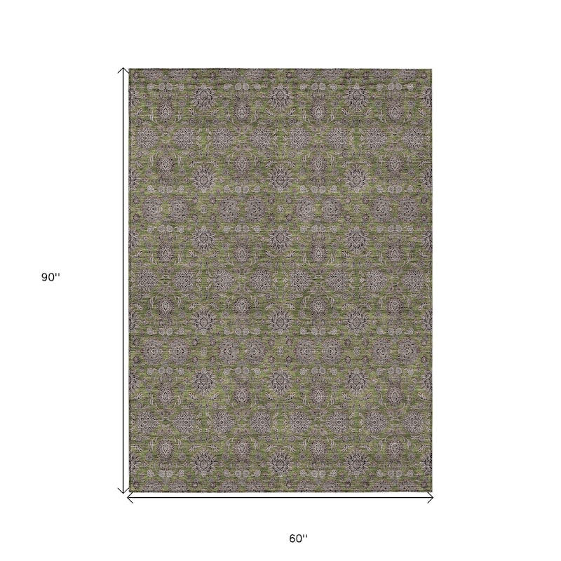 HomeRoots Floral Transitional Rectangle Outdoor Rug
