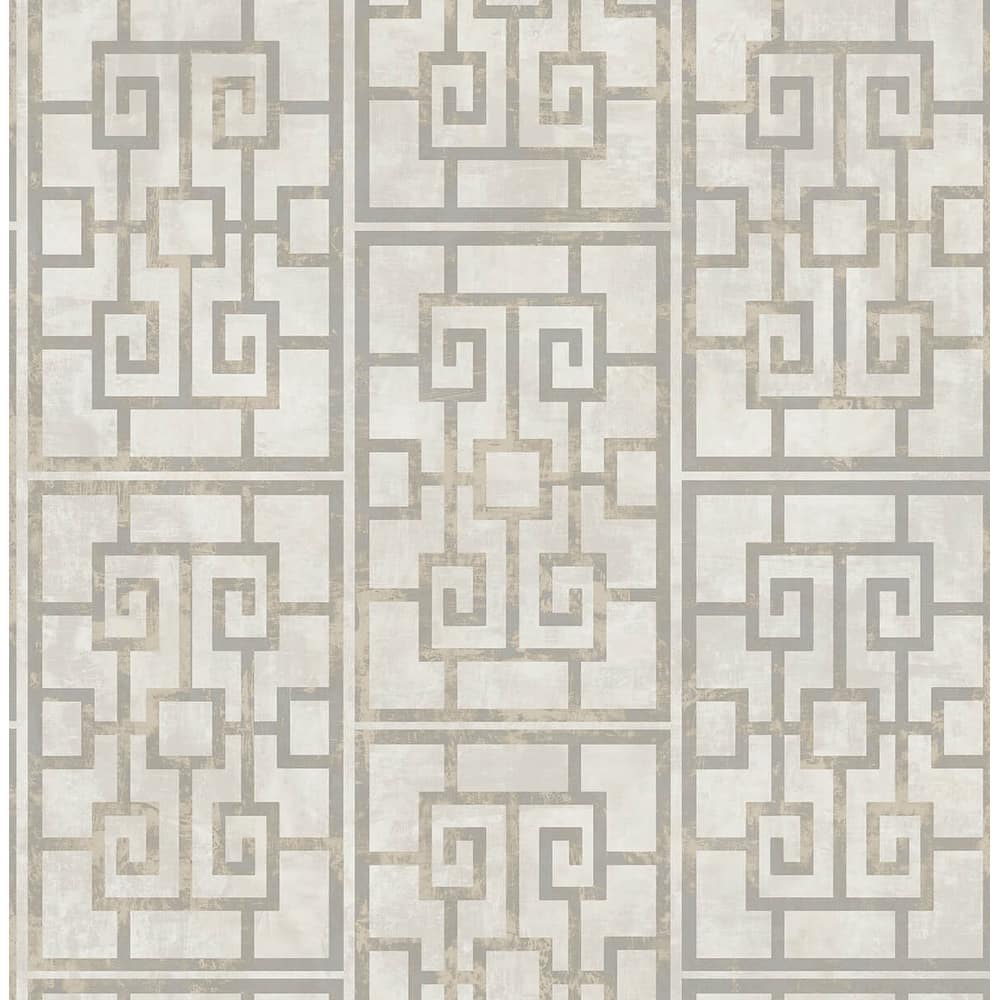 Seabrook Designs Koi Dynasty Lattice Unpasted Wallpaper