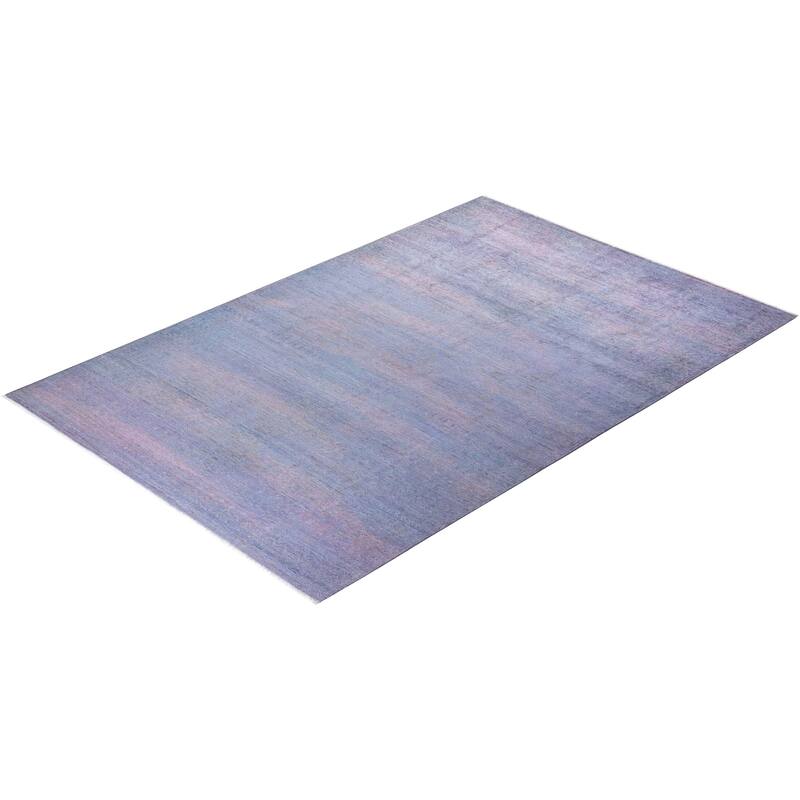 Vibrance, One-of-a-Kind Hand-Knotted Area Rug - Gray, 5' 10" x 8' 10" - 5' 10" x 8' 10"